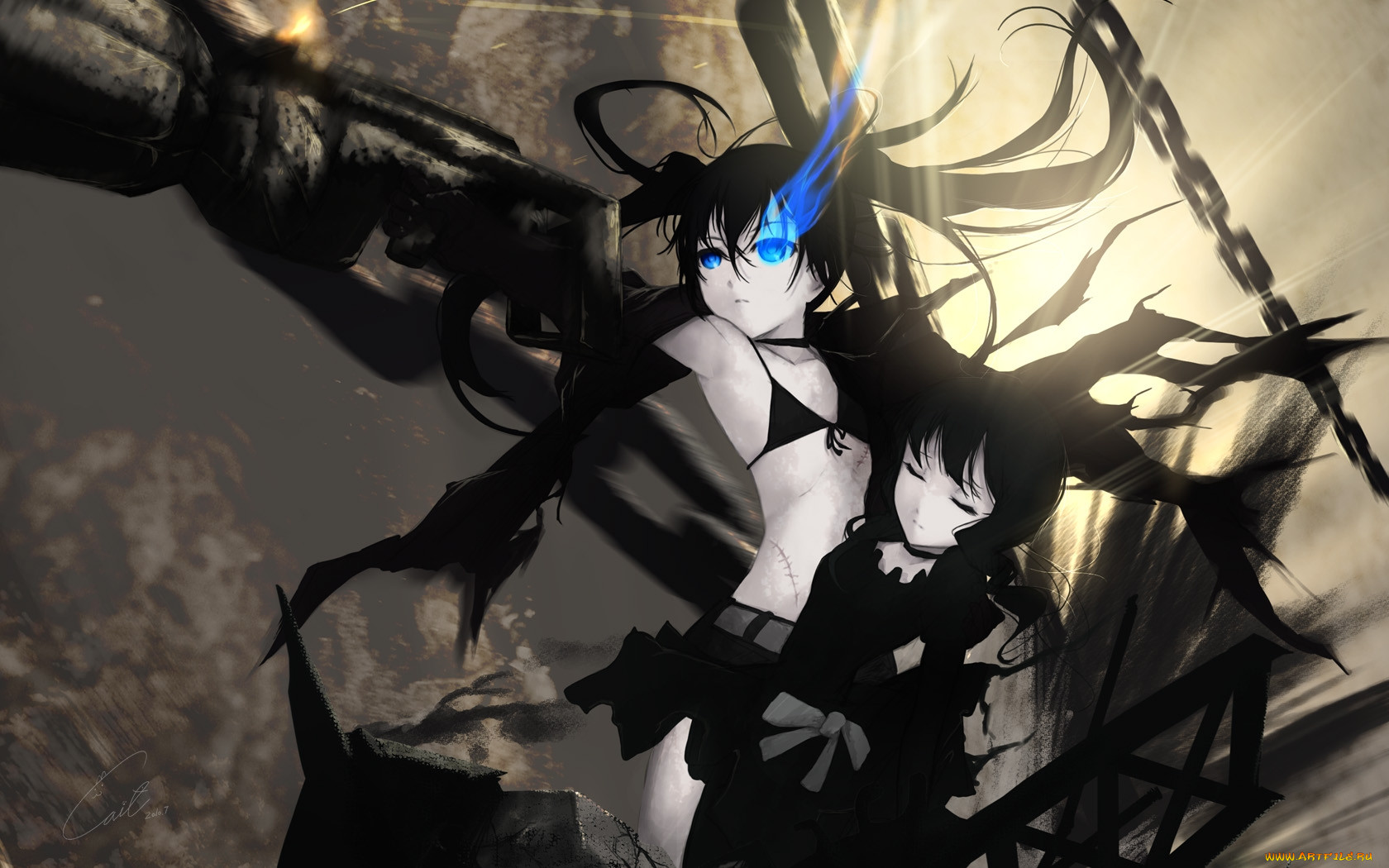 Обои Аниме Black Rock Shooter, обои для рабочего стола, фотографии аниме,  black, rock, shooter Обои для рабочего стола, скачать обои картинки  заставки на рабочий стол.